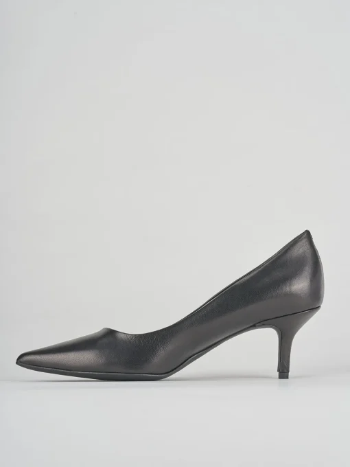 Décolleté e slingback tacco 7cm pelle nero