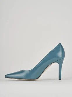 Décolleté e slingback tacco 10cm pelle verde
