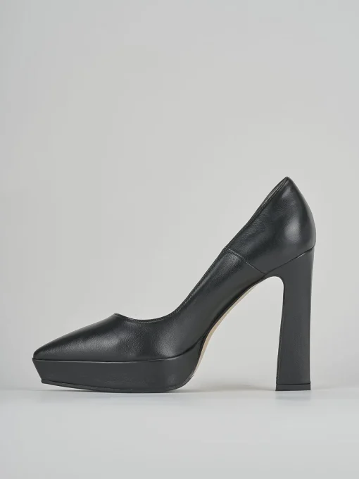 Décolleté e slingback tacco 11cm pelle nero