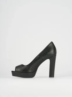 Décolleté e slingback tacco 8cm pelle nero
