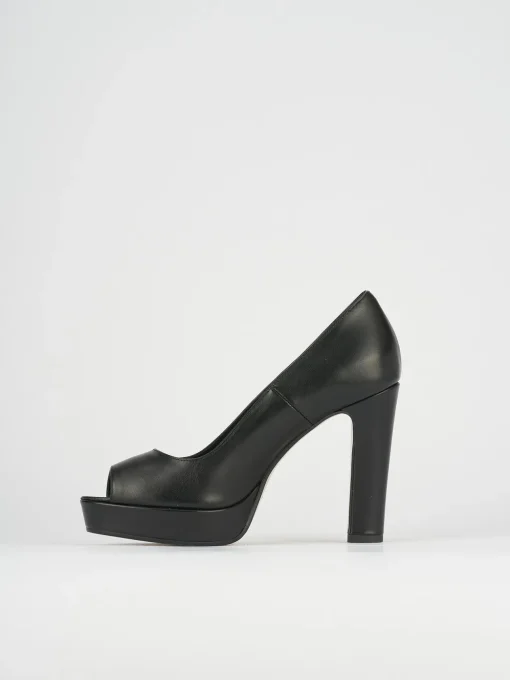 Décolleté e slingback tacco 8cm pelle nero