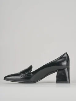 Décolleté e slingback tacco 4cm pelle nero