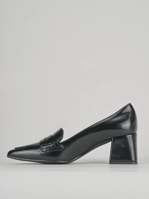 Décolleté e slingback tacco 4cm pelle nero