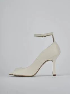Décolleté e slingback tacco 9cm pelle bianco