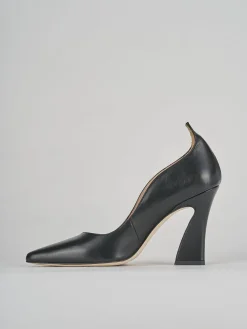 Décolleté e slingback tacco 9cm pelle nero