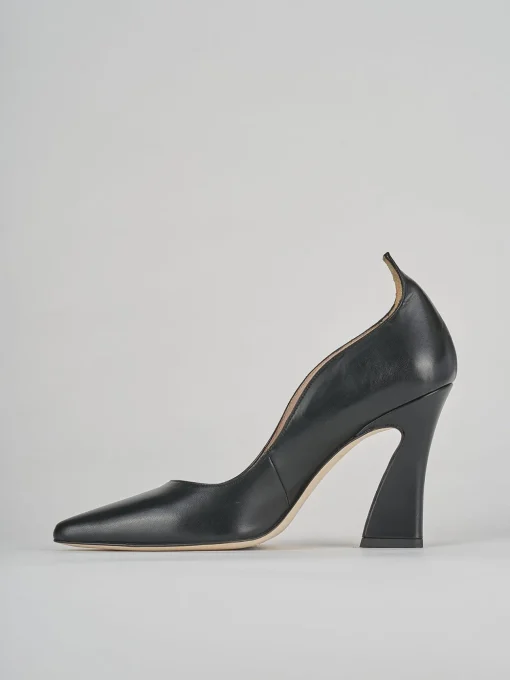 Décolleté e slingback tacco 9cm pelle nero