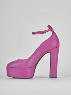 Décolleté e slingback tacco 13cm pelle viola