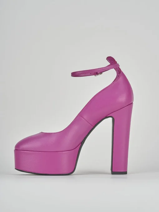 Décolleté e slingback tacco 13cm pelle viola