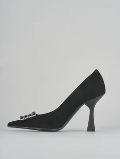 Décolleté e slingback tacco 9cm camoscio nero