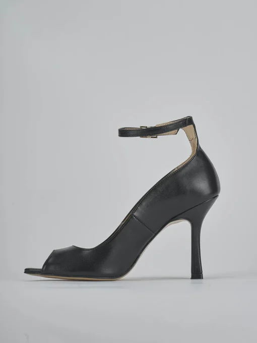 Décolleté e slingback tacco 9cm pelle nero
