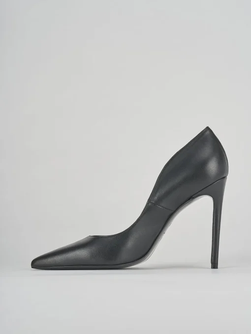 Décolleté e slingback tacco 10cm pelle nero