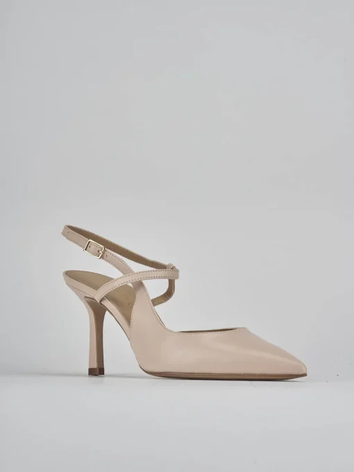 Décolleté e slingback tacco 7cm pelle rosa