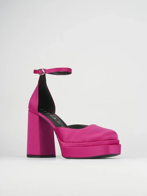 Décolleté e slingback tacco 11cm raso rosa