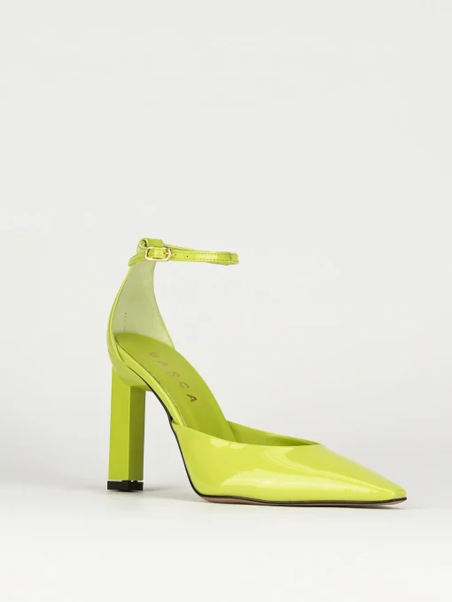 Décolleté e slingback tacco 9cm vernice verde