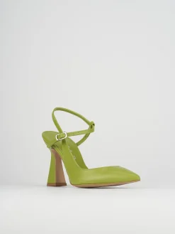 Décolleté e slingback tacco 10cm pelle verde