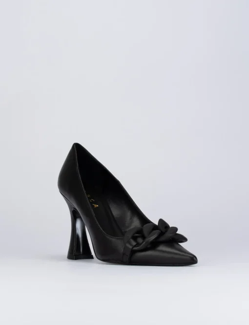 Décolleté e slingback tacco 9cm pelle nero