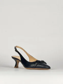 Décolleté e slingback tacco 5cm pelle blu