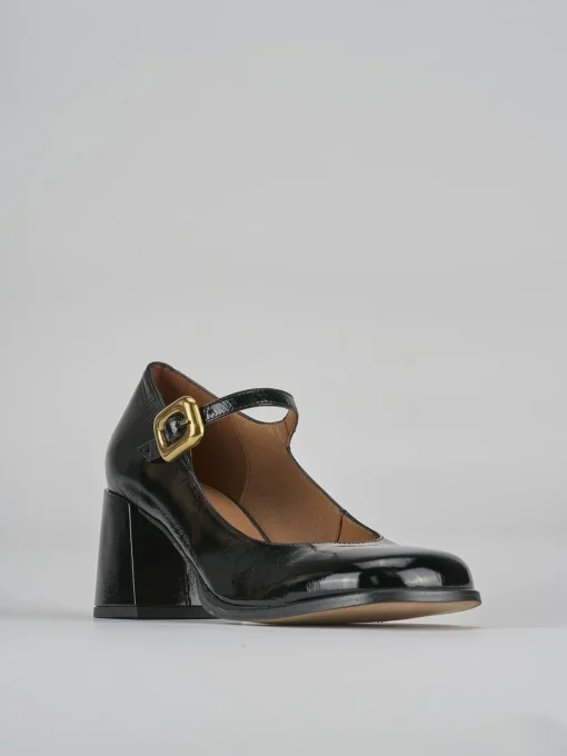 Décolleté e slingback tacco 6cm vernice nero