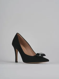 Décolleté e slingback tacco 9cm camoscio nero