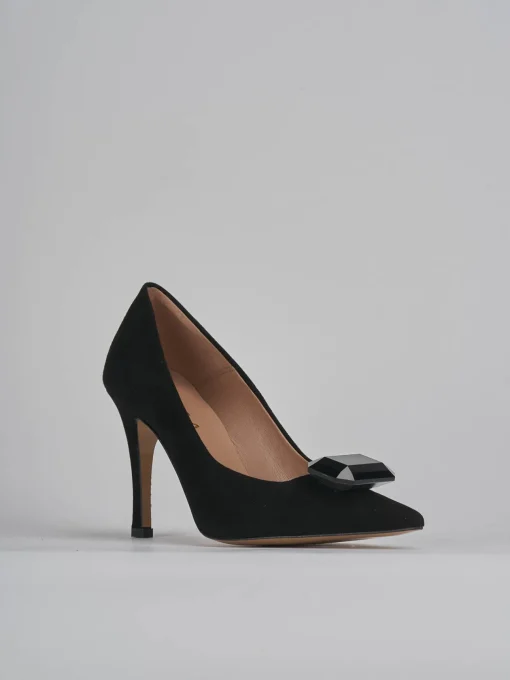 Décolleté e slingback tacco 9cm camoscio nero