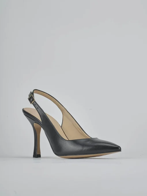 Décolleté e slingback tacco 9cm pelle nero