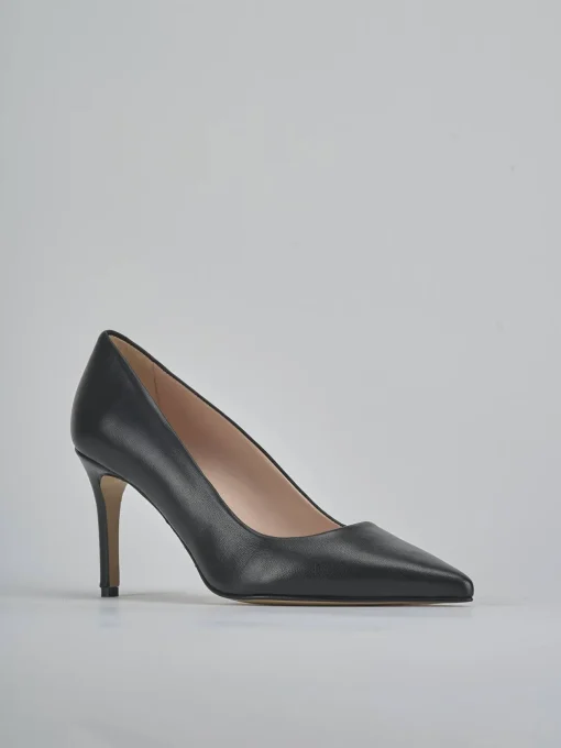 Décolleté e slingback tacco 7cm pelle nero