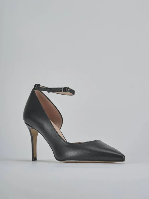 Décolleté e slingback tacco 7cm pelle nero