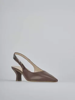 Décolleté e slingback tacco 6cm pelle testa
