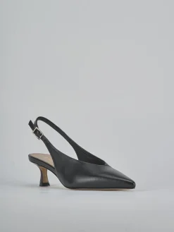 Décolleté e slingback tacco 5cm pelle nero