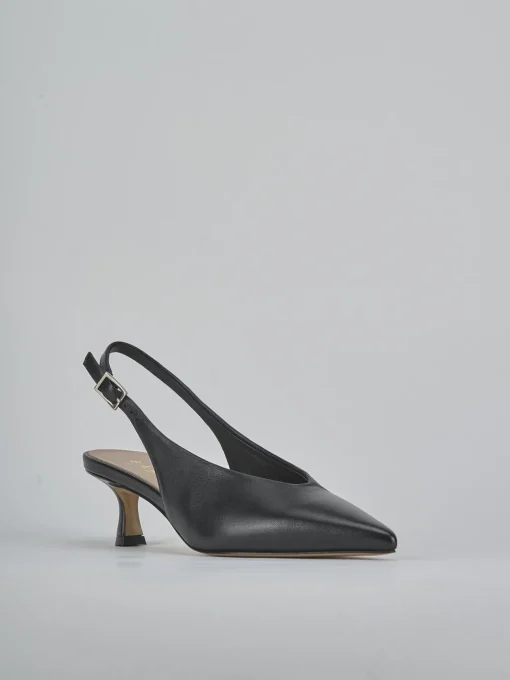 Décolleté e slingback tacco 5cm pelle nero