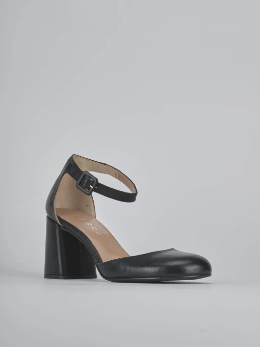 Décolleté e slingback tacco 7cm pelle nero
