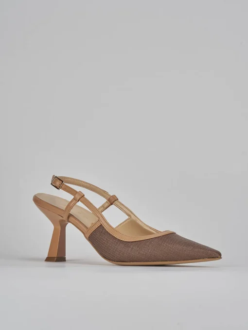 Décolleté e slingback tacco 7cm pelle testa