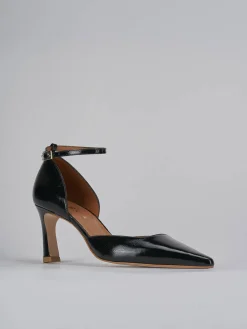 Décolleté e slingback tacco 6cm pelle nero