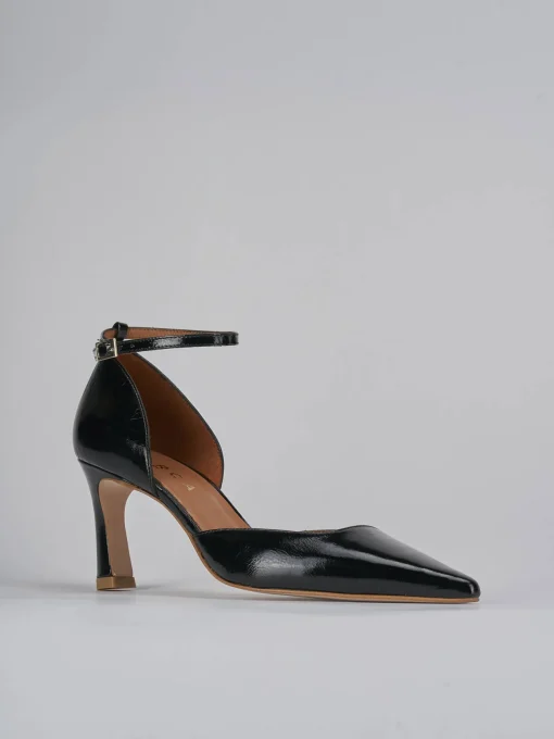 Décolleté e slingback tacco 6cm pelle nero