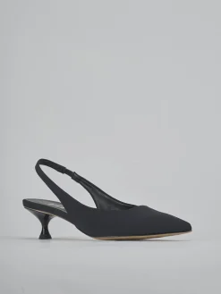 Décolleté e slingback tacco 4cm licra nero
