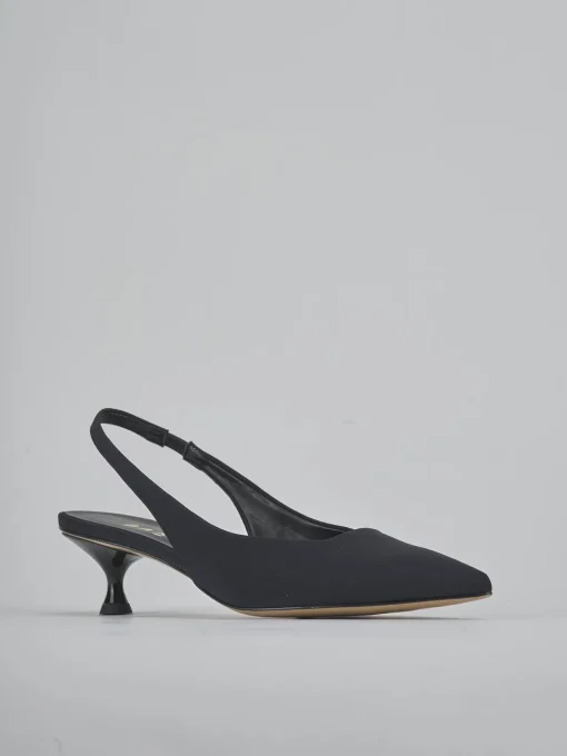 Décolleté e slingback tacco 4cm licra nero
