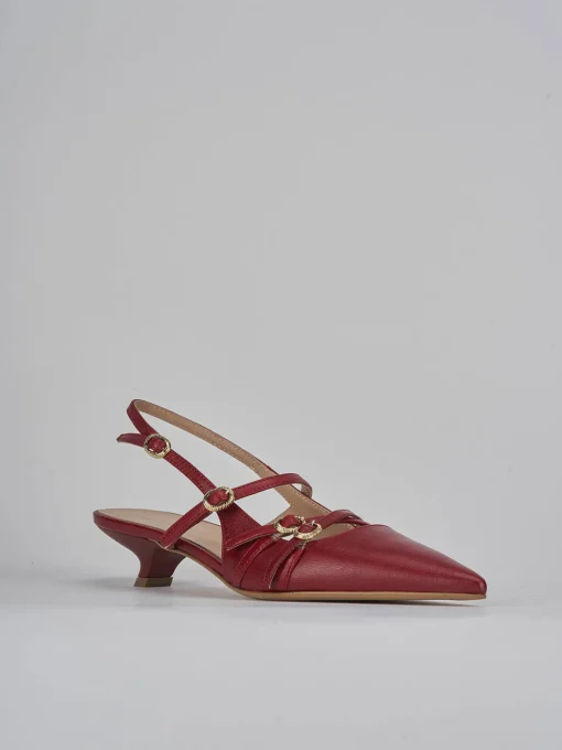 Décolleté e slingback tacco 3cm pelle bordo'
