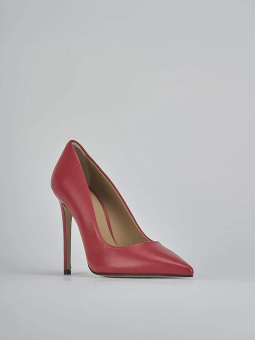 Décolleté e slingback tacco 10cm pelle rosso