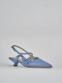 Décolleté e slingback tacco 3cm pelle jeans