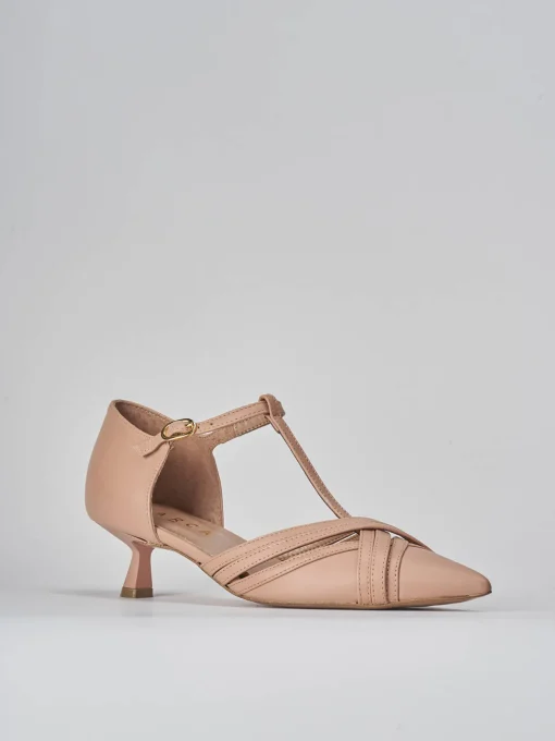 Décolleté e slingback tacco 5cm pelle rosa