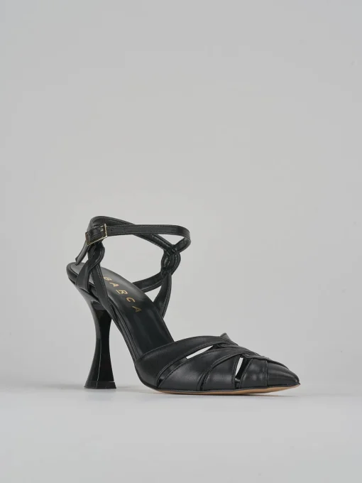 Décolleté e slingback tacco 9cm pelle nero