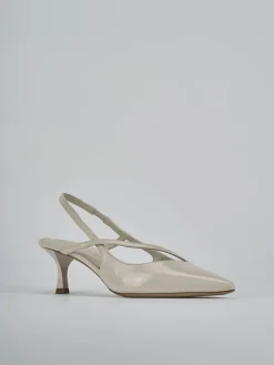 Décolleté e slingback tacco 5cm pelle beige