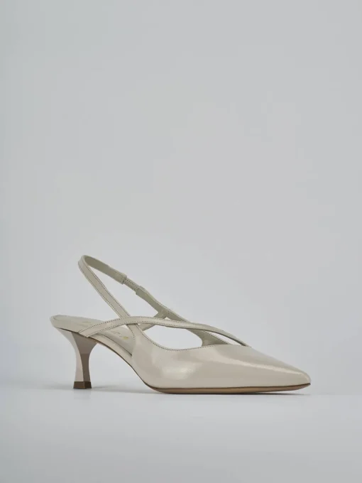 Décolleté e slingback tacco 5cm pelle beige