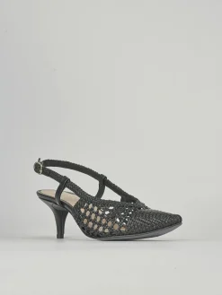 Décolleté e slingback tacco 5cm pelle nero