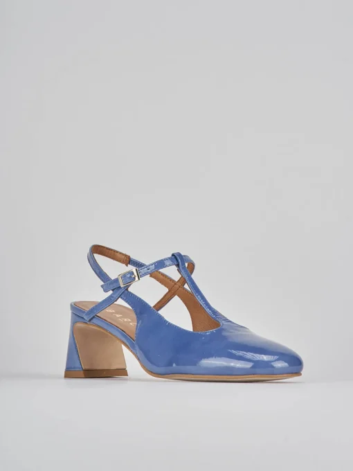 Décolleté e slingback tacco 5cm pelle jeans