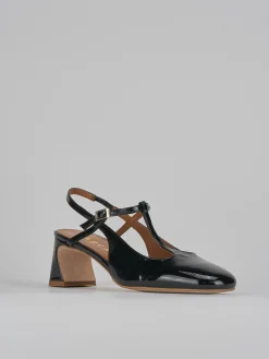 Décolleté e slingback tacco 5cm pelle nero