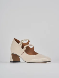 Décolleté e slingback tacco 5cm pelle beige