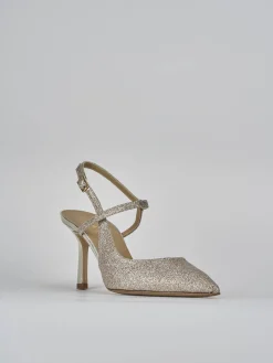 Décolleté e slingback tacco 7cm glitter rosa