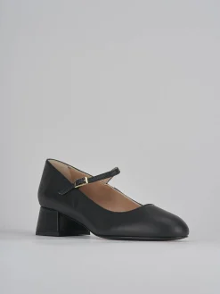 Décolleté e slingback tacco 4cm pelle nero