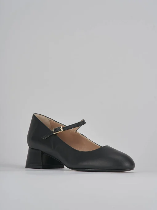 Décolleté e slingback tacco 4cm pelle nero